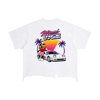 Miami Vintage Wash Boxy Distressed Hem T-Shirt