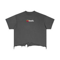 Miami Vintage Wash Boxy Distressed Hem T-Shirt