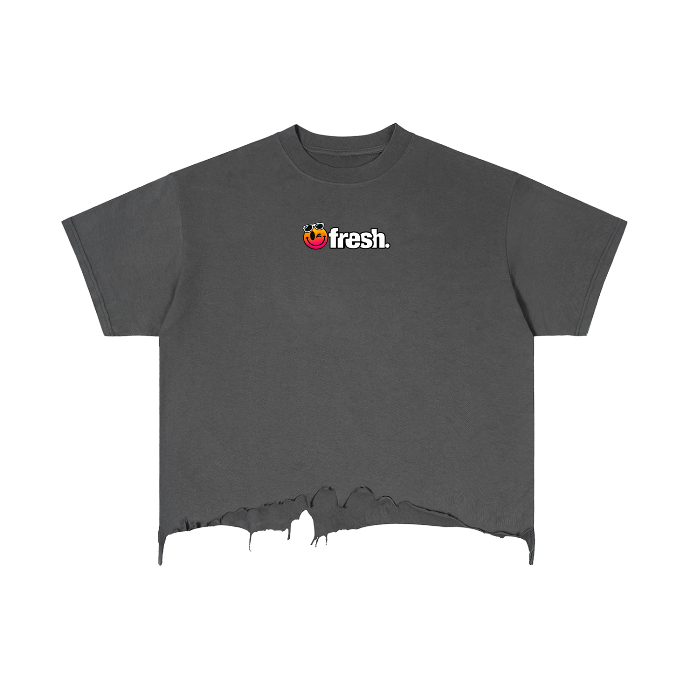 Miami Vintage Wash Boxy Distressed Hem T-Shirt
