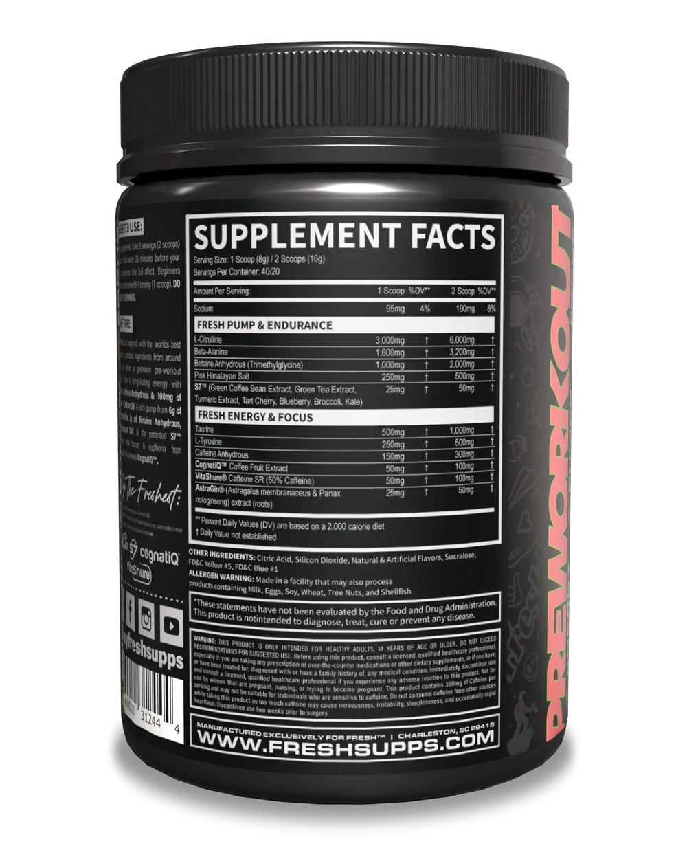 FRESH™ Pre — Supplement Facts