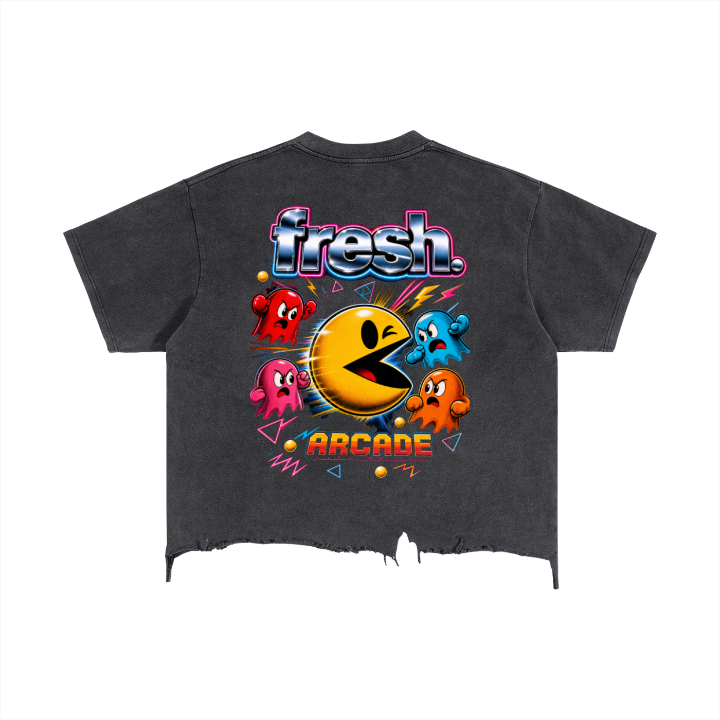 Arcade Vintage Wash Boxy Distressed Hem T-Shirt