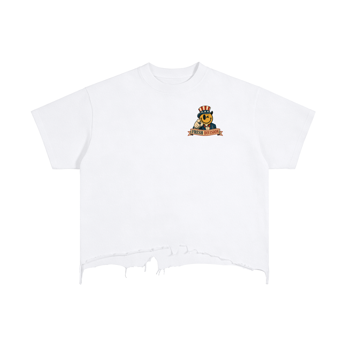 Patriot Vintage Wash Boxy Distressed Hem T-Shirt