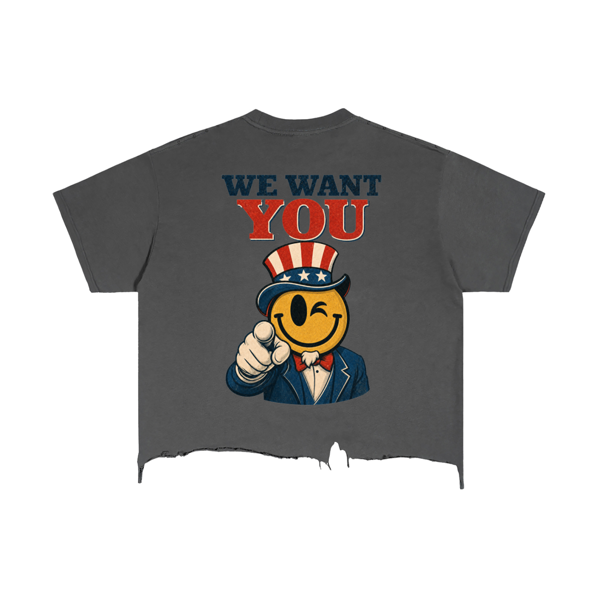 Patriot Vintage Wash Boxy Distressed Hem T-Shirt