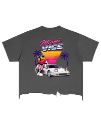 Miami Vintage Wash Boxy Distressed Hem T-Shirt