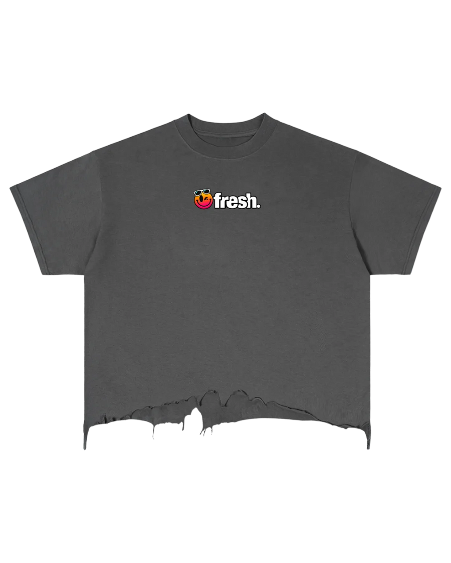 Miami Vintage Wash Boxy Distressed Hem T-Shirt