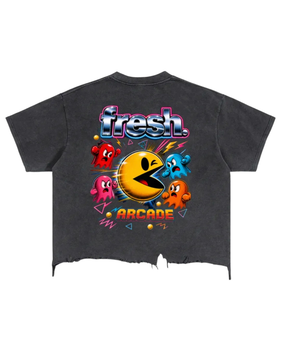 Arcade Vintage Wash Boxy Distressed Hem T-Shirt – freshsupps