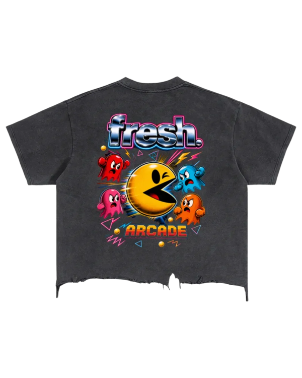 Arcade Vintage Wash Boxy Distressed Hem T-Shirt