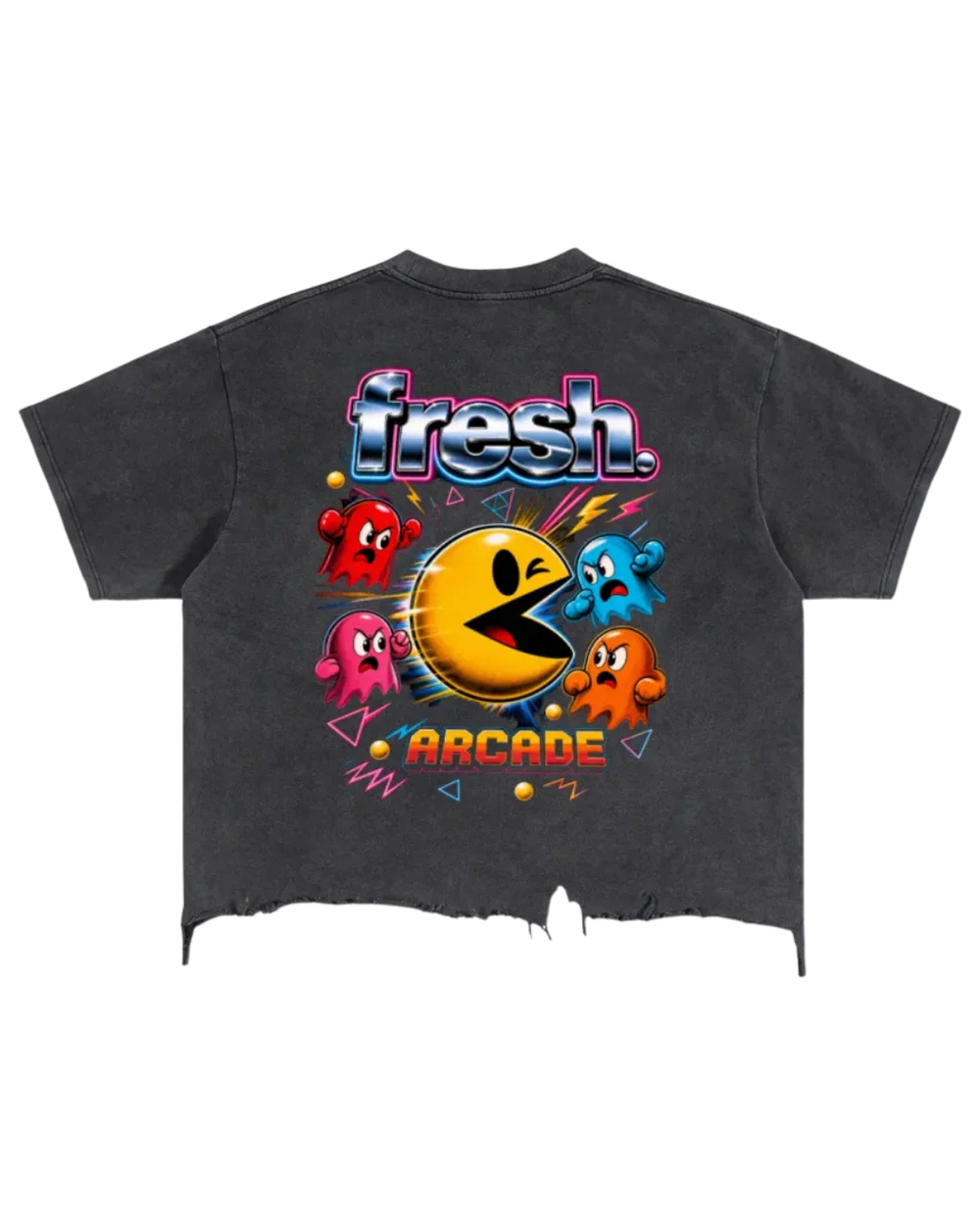 Arcade Vintage Wash Boxy Distressed Hem T-Shirt