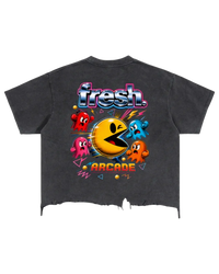 Arcade Vintage Wash Boxy Distressed Hem T-Shirt