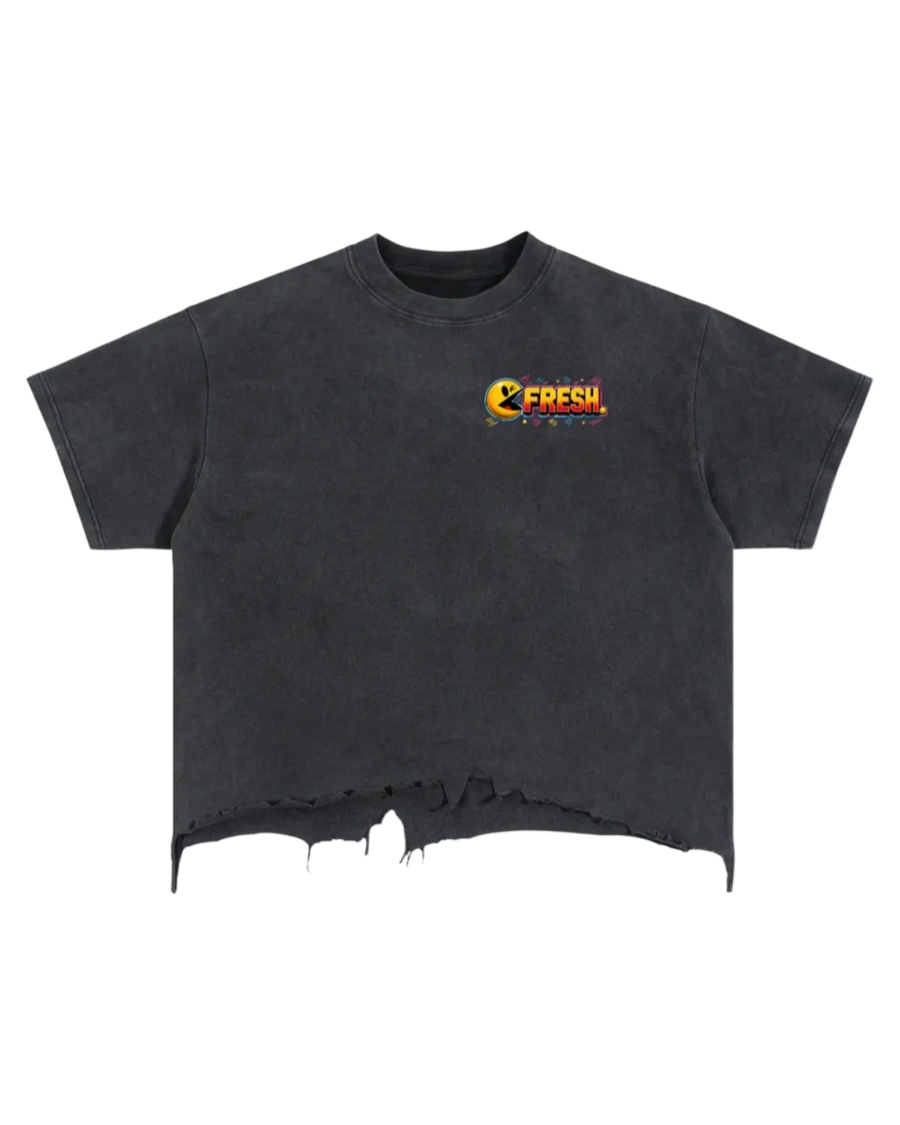 Arcade Vintage Wash Boxy Distressed Hem T-Shirt