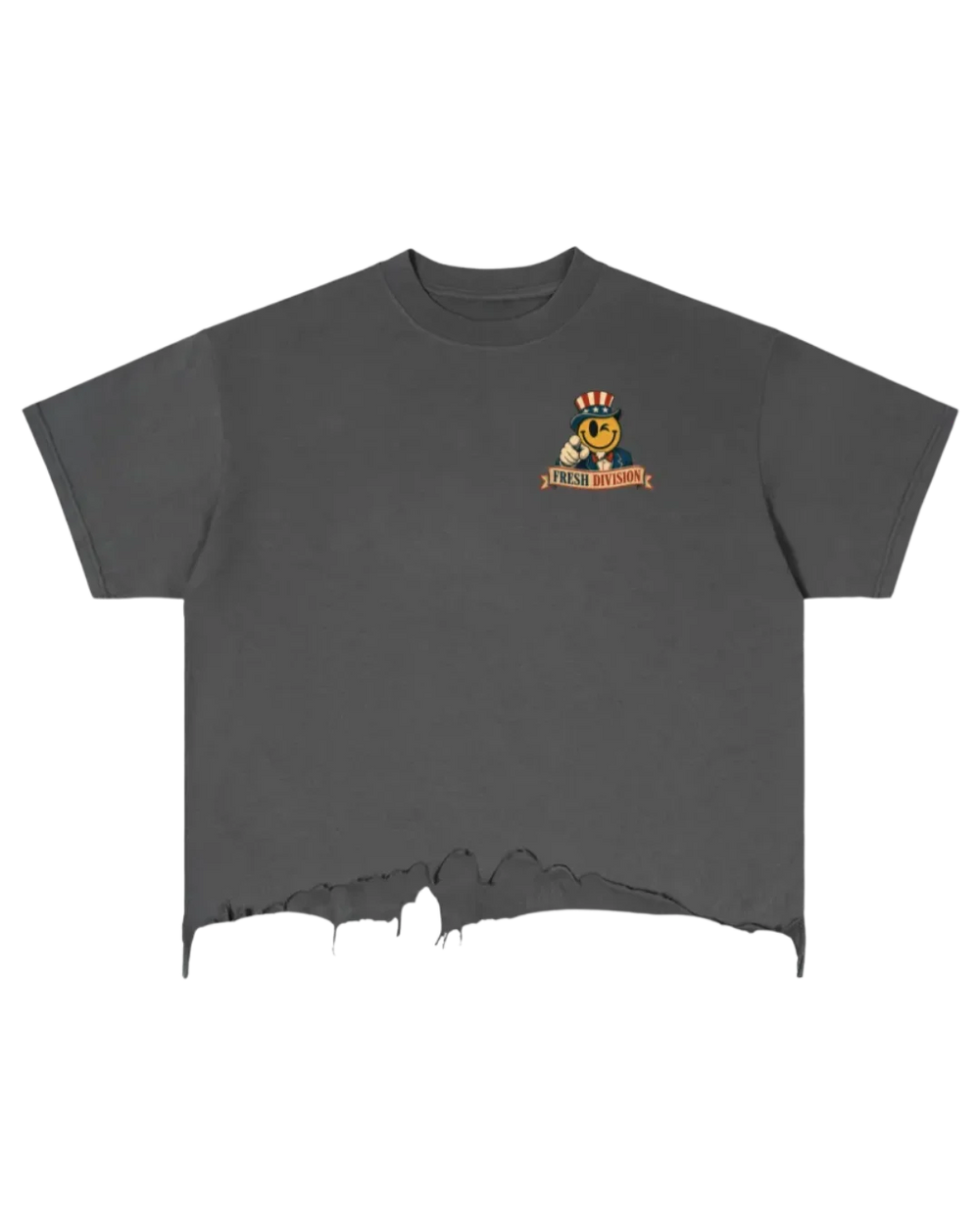 Patriot Vintage Wash Boxy Distressed Hem T-Shirt