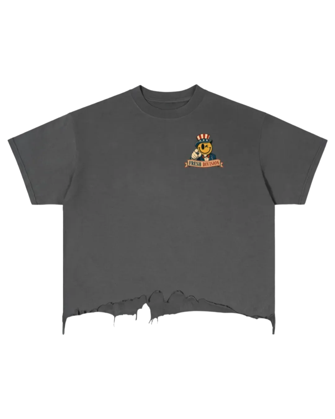 Patriot Vintage Wash Boxy Distressed Hem T-Shirt
