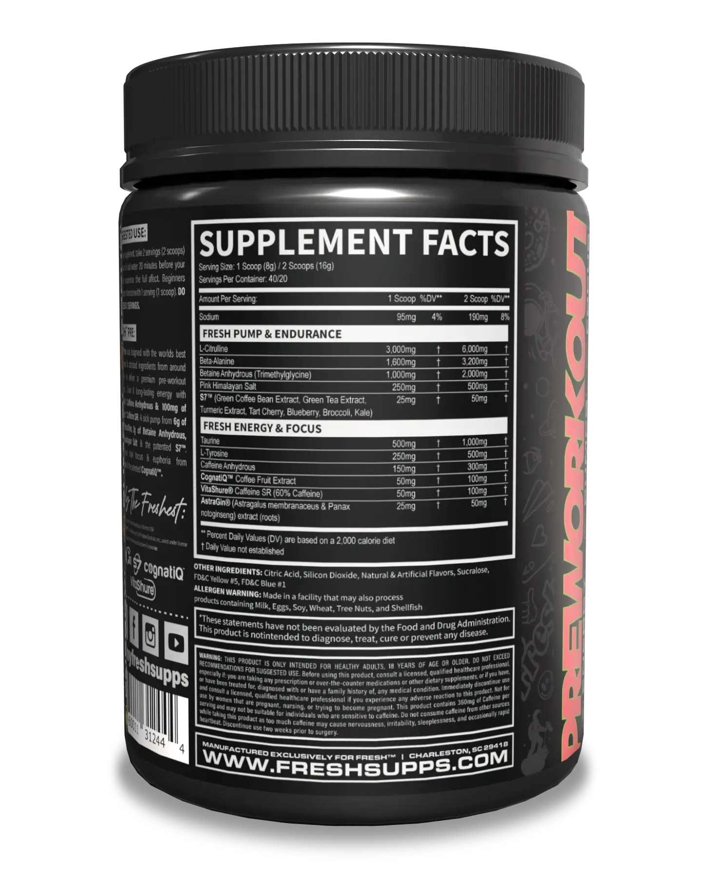 FRESH™ Pre — Supplement Facts